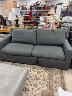 Gray Fabric Two-Seat Sofa Sleeper