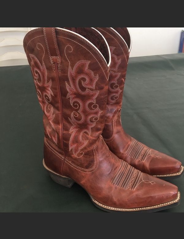 red ariat booties