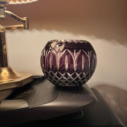 Purple Amethyst Cut Too Clear Glass Bowl