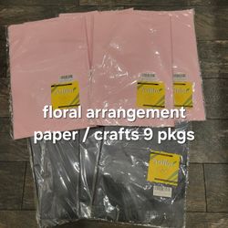 New 9 Packages Floral Arrangement Paper Pink / Black Small Business Flower Shop Boutique Crafts Valentines 