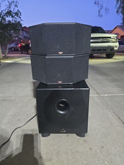 Klipsch surround speakers with Mirage bass speaker