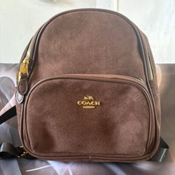 Brown Coach Mini Suede Backpack 