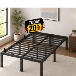 Cal King Metal Bed Frame 14” Heavy Duty 3500 lbs No Box Spring