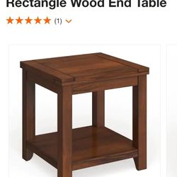 Liard 23.5 in. Dark Cherry Rectangle Wood End Table

