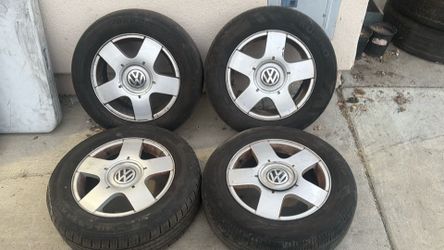 Volkswagen Golf 15 Inch stock Wheels and Old Tires 5x100mm Fits Jetta, GTI, And more