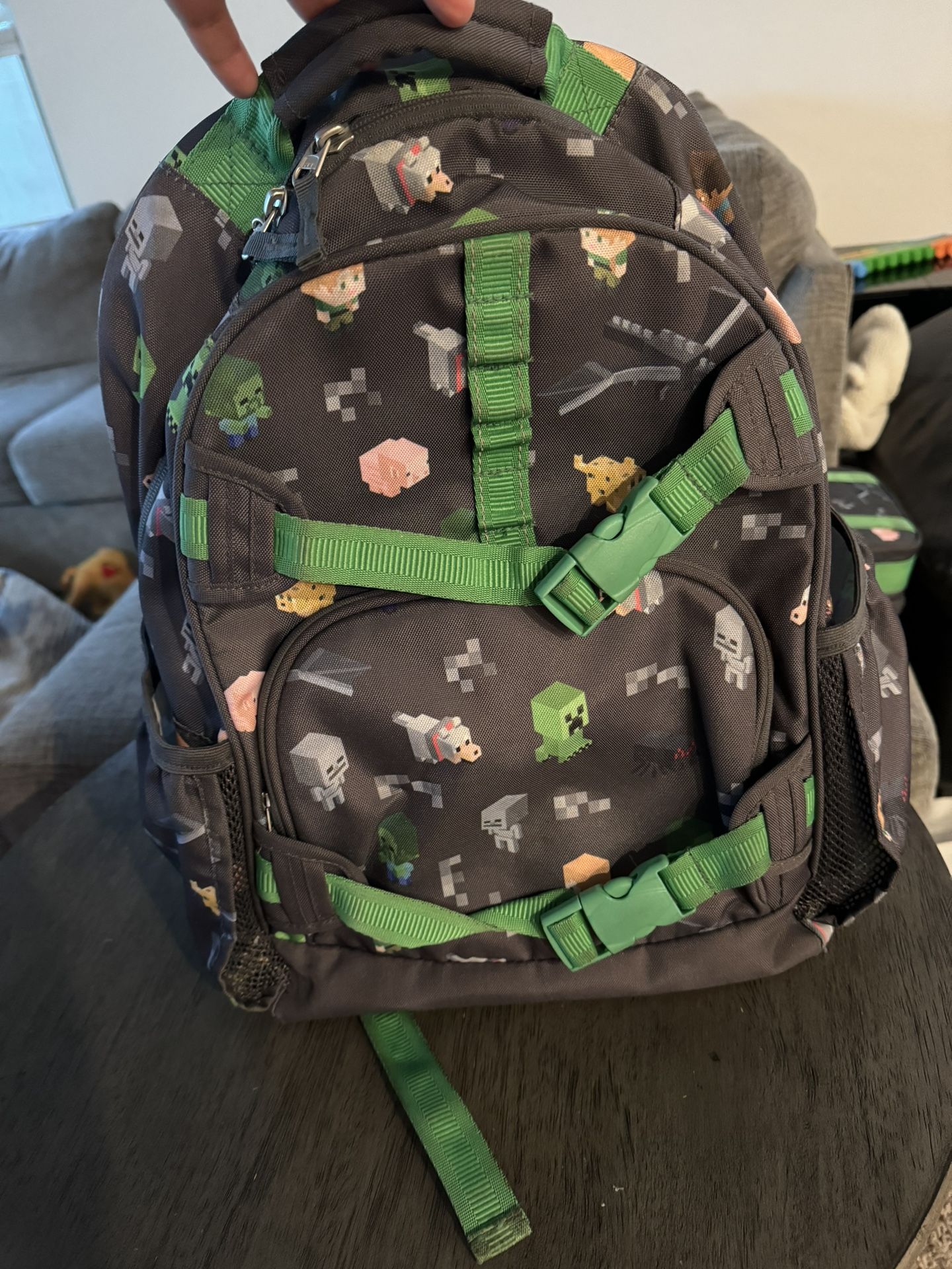 Minecraft Backpack Glow In The Dark And Matching Lunchbox From Pottery Barn Baby gear