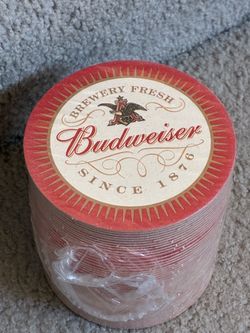 50 beer coasters Budweiser brewery fresh taste SEALED