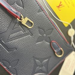 NAVY BLUE DESIGNER POUCH WITH GOLD ZIPPER 