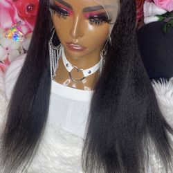 20” Customized Ready To Wear Kinky Straight 13x4 180% Density $230