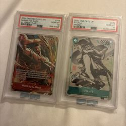 PSA 10 “For Asia” Ryuma JPN Promo (p-072) & PSA 10 Young Garp ALT (op13-016)