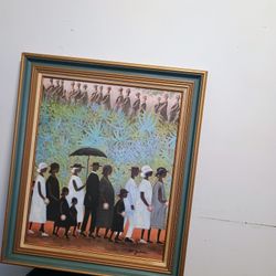 Vintage Funeral Procession By Ellis Wilson 30x30 Large Professionally Framed