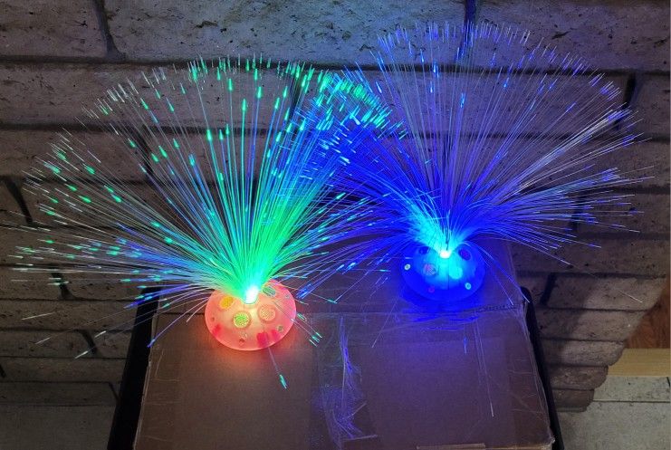 Fiber Optic Lamp Multicolored Centerpiece / Fourth of July Light ups