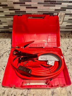 Uline jumper cables with volt meter and warning led