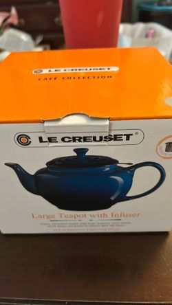 NEW Le Creuset Stoneware Large Teapot with Infuser 44 oz - Sea Salt (BNIB)