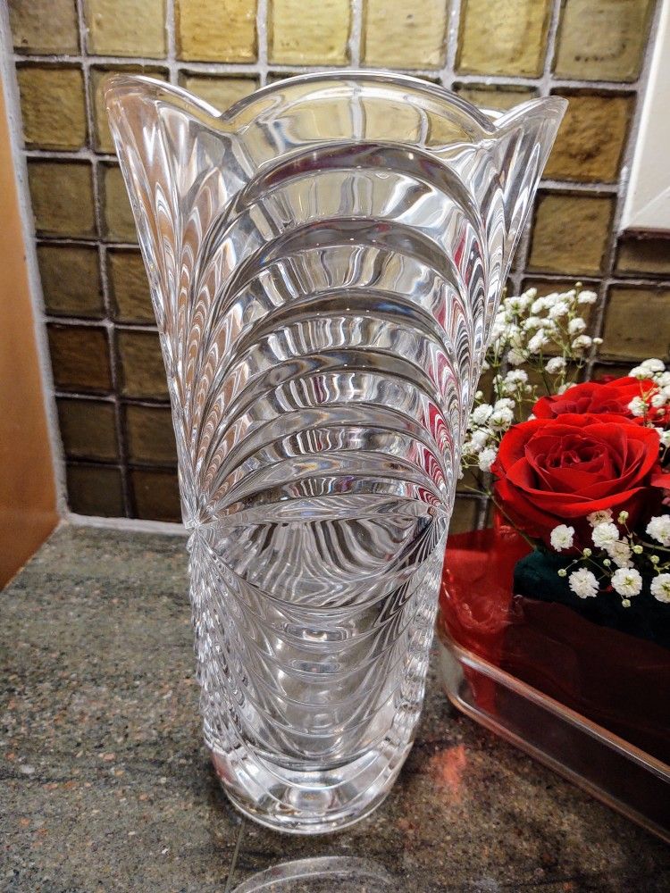 Vintage Royal Crystal Rock Tall Flower Vase