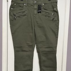 Torrid Sky High Skinny Plus Size Green Jeans 16 S