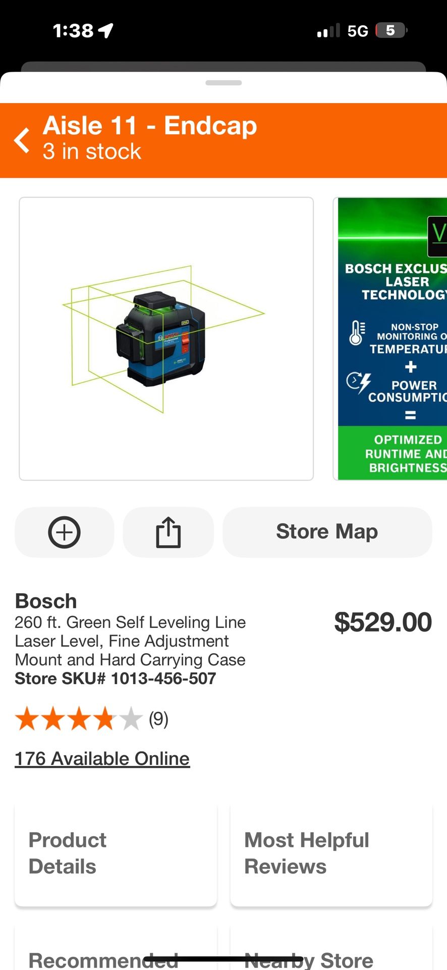 260 ft. Green Self Leveling Line Laser Level,