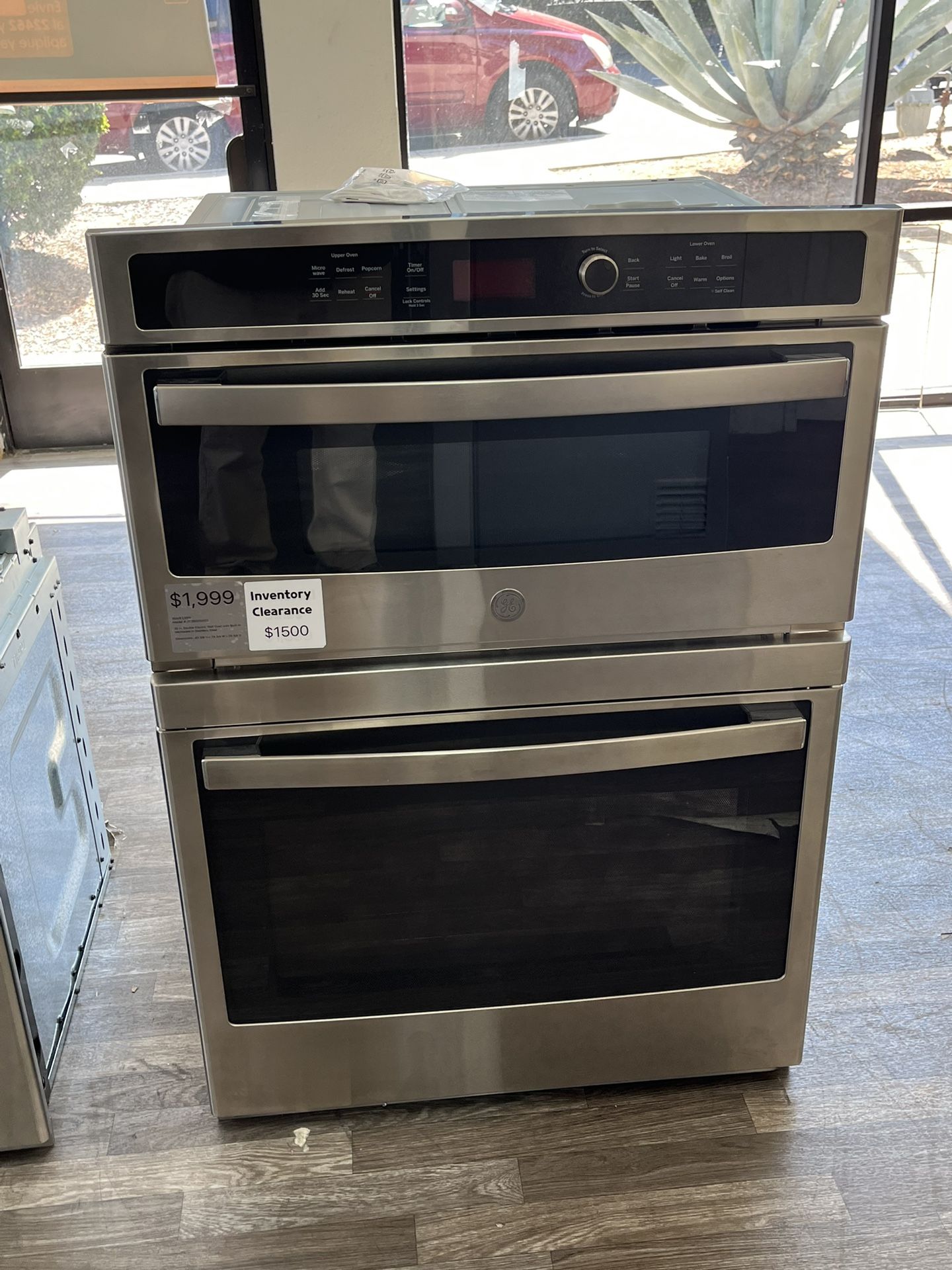 $100 Off + Free Delivery Drop Off Thru 8/17! GE Dbl Electric Wall Oven & Microwave $1500