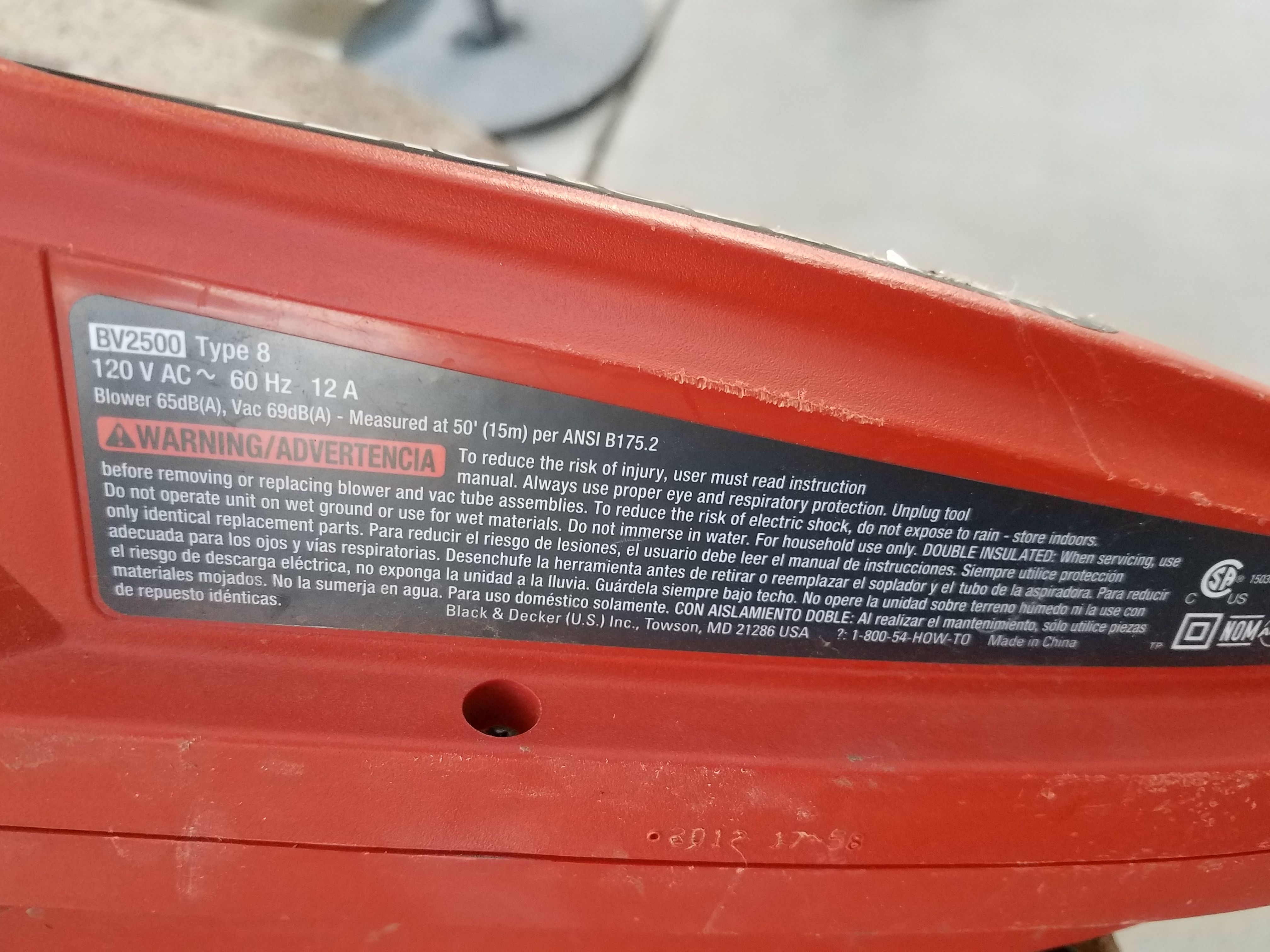 Black & Decker model bv2500 type B Leaf hog blower and vacuum for Sale