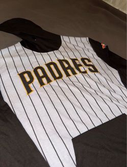 Padres Hoodie T-Shirt  Brown Home Pinstripes  2023  Size ADULT LARGE  SGA