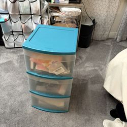 3-drawer plastic storage unit