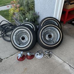 Spoke Wheels 13x7 with Adapters And Knockoff Spinners 