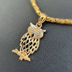 Jewelry 10k solid yellow owl 🦉 gold Pendant charm
