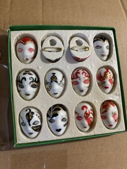 Vintage Porcelain Masquerade Masks