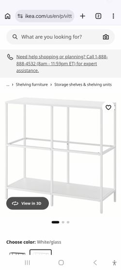 White metal shelf