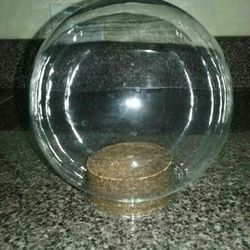 VTG Clear Glass Dome Cloche Display, With Cork Stopper, For Displaying Anything 