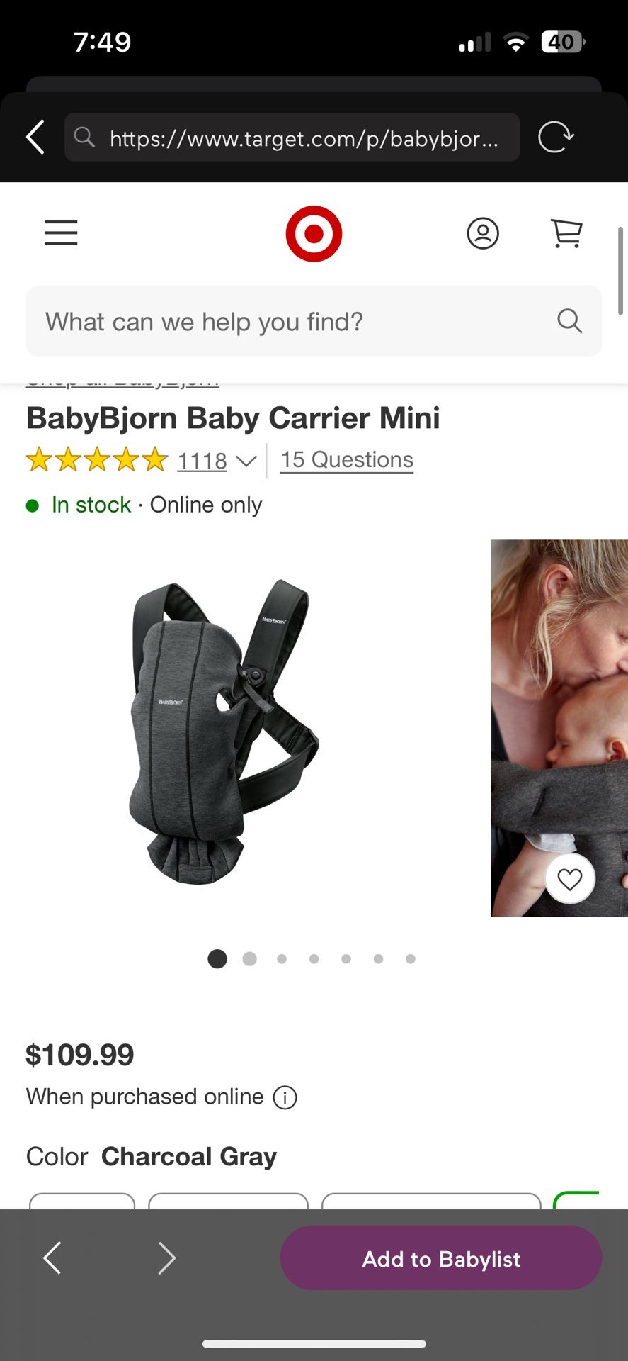 Baby Bjorn Mini Carrier