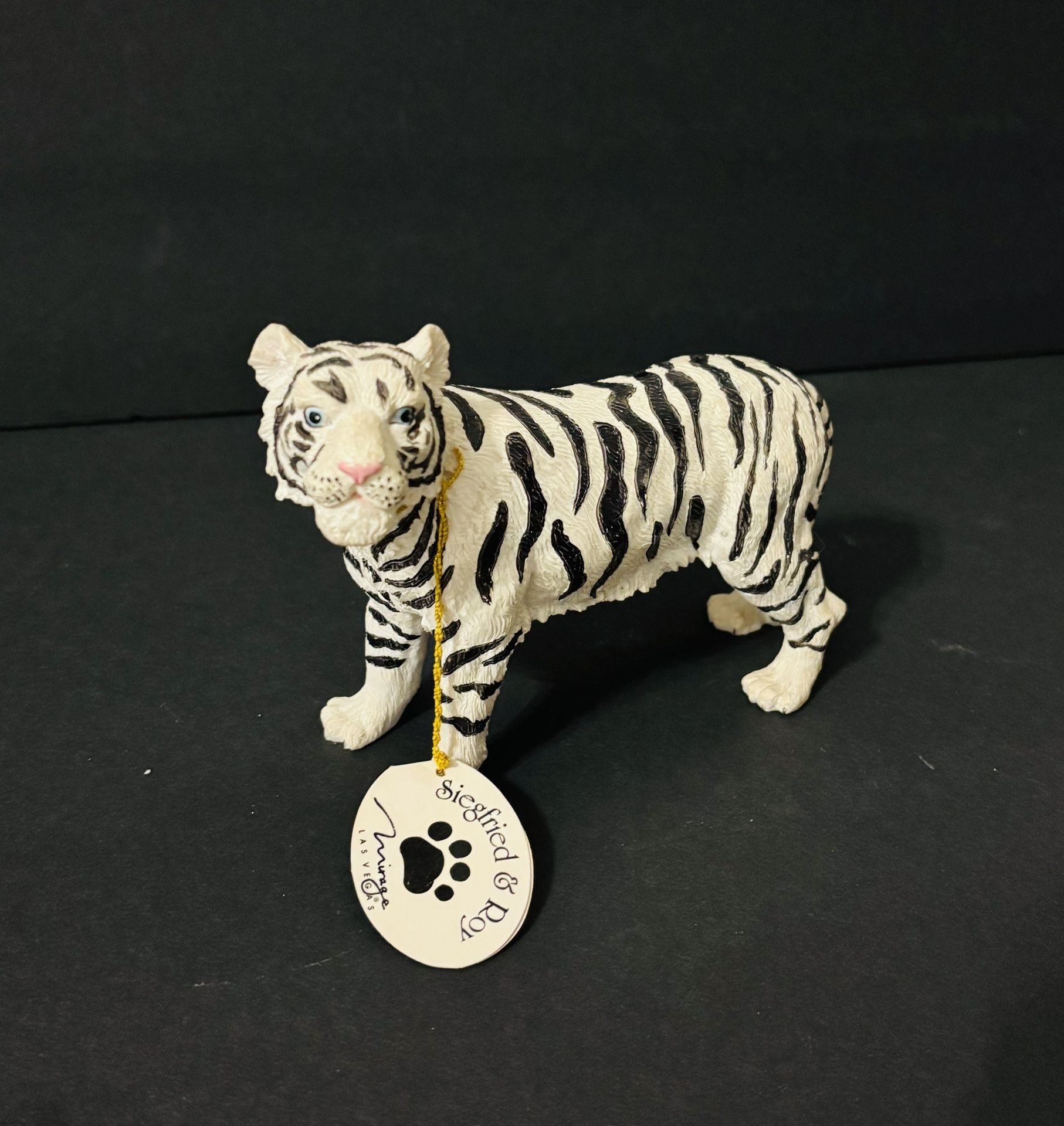 Vintage Siegfried and Roy Ceramic Resin White Tiger Figurine Figure Statue