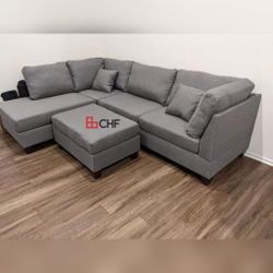 3 Pc Sectional Sofa With Ottoman