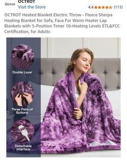 Heated Blanket Electric Throw 4 Colors Available