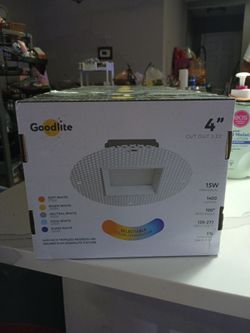 Goodlite 4" LED Regress Trimless Square Slim - Recessed Fixture, 15 Watt, 120-277V, CRI 90+, Wet Rated, ETL Listed, Dimmable Triac & 0-10V, 1300 Lumen
