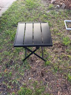 Black Metal Folding Outdoor Side Table