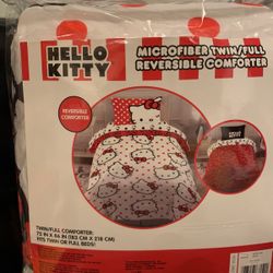 Sanrio HELLO KITTY TWIN/FULL REVERSIBLE COMFORTER 72 IN X 86 IN FITS TWIN OR FULL BEDS