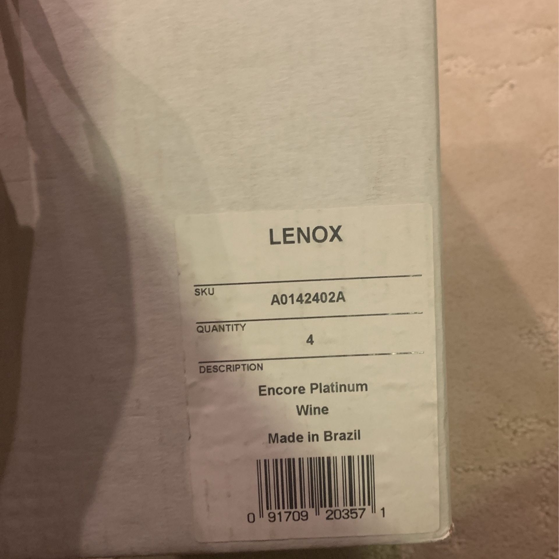 Lenox Encore Platinum Wine Glasses