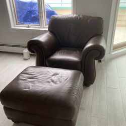 Leather Chair And ottoman