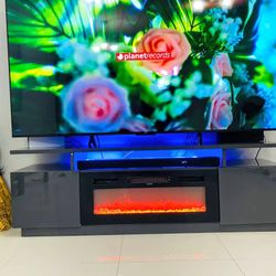 ✨️For Sale Stand TV With Fireplace LED