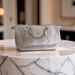 Coach Leather Satchel Carryall Ivory Cream NWT