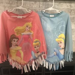 2 Disney Princess Fleece Ponchos 