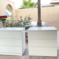 2 IKEA White Dressers Set 