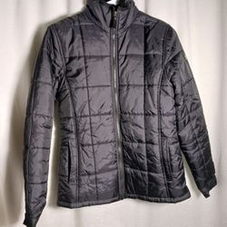 DKNY JNS BLACK PETITE PILLOW-COLLAR PUFFER COAT JACKET ZIP WINTER COLD WEATHER