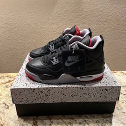 Nike Air Jordan 4 Retro GS Bred Reimagined FQ8213-006 Size 6.5 Youth. Women’s Size 8 Brand New