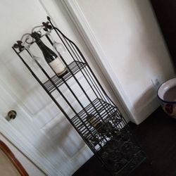 Vintage Wrought Iron Wine Rack. 