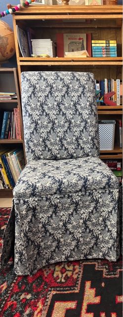 Parsons Skirted Accent Chair with Floral Upholstery