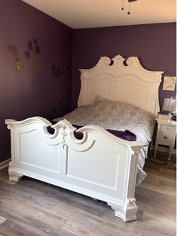 Antique Queen Sized Headboard and Footboard