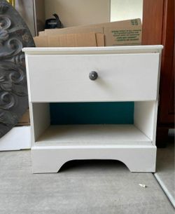White Wood Nightstand
