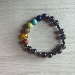 Chakra bracelets Amethyst And Rose Quartz  8mm Beads Stones